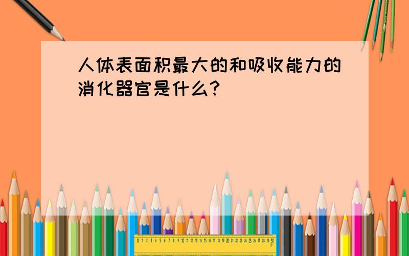 人体表面积最大的和吸收能力的消化器官是什么?