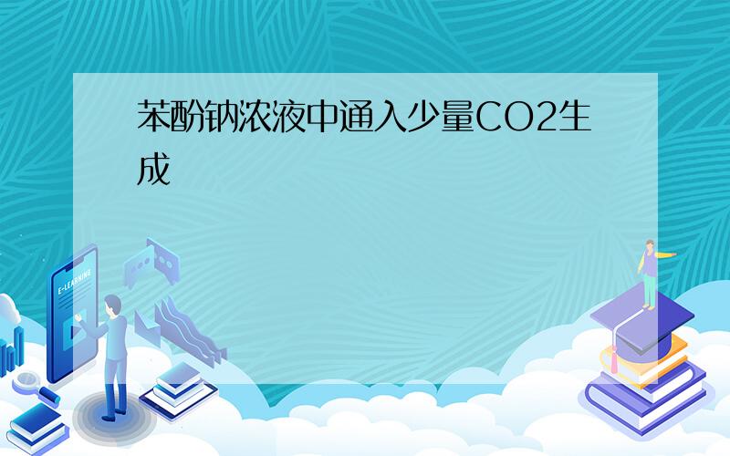 苯酚钠浓液中通入少量CO2生成