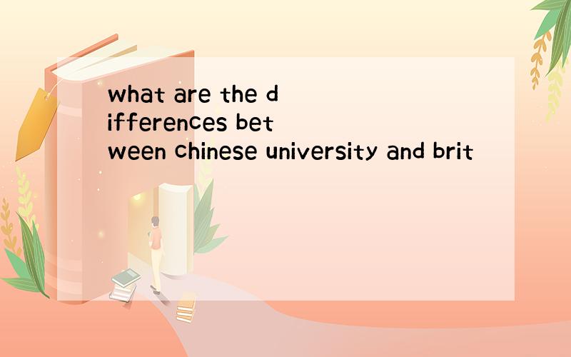 what are the differences between chinese university and brit