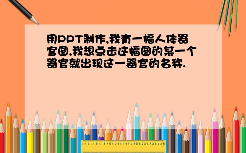 用PPT制作,我有一幅人体器官图,我想点击这幅图的某一个器官就出现这一器官的名称.