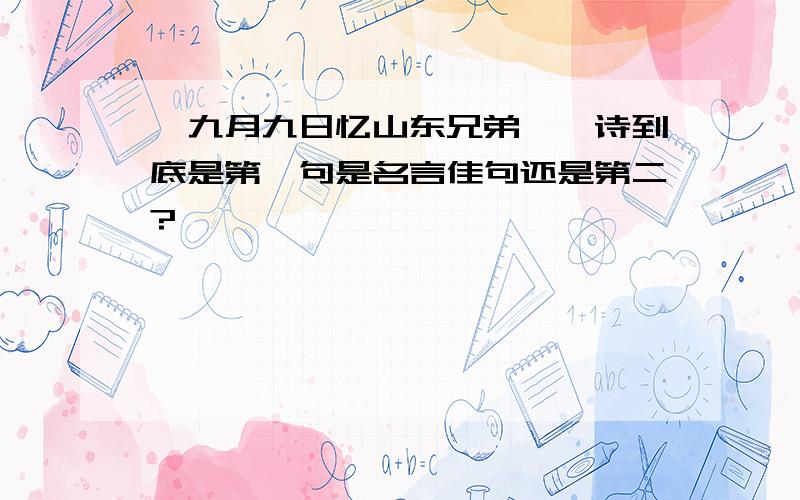 《九月九日忆山东兄弟》一诗到底是第一句是名言佳句还是第二?