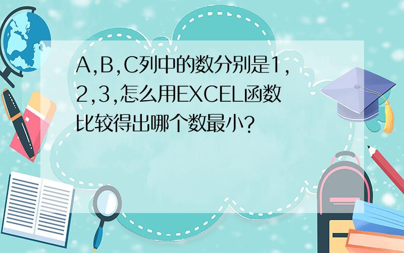 A,B,C列中的数分别是1,2,3,怎么用EXCEL函数比较得出哪个数最小?