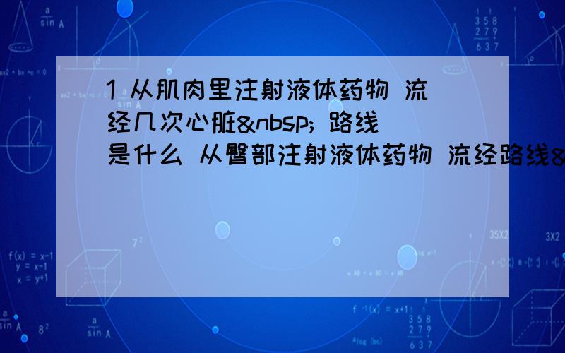 1 从肌肉里注射液体药物 流经几次心脏  路线是什么 从臀部注射液体药物 流经路线  然后被吸收&n