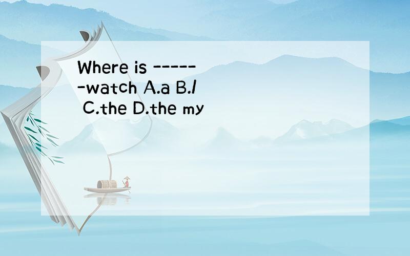 Where is ------watch A.a B./ C.the D.the my