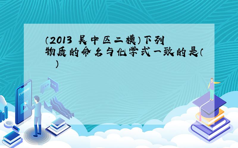 （2013•吴中区二模）下列物质的命名与化学式一致的是（　　）