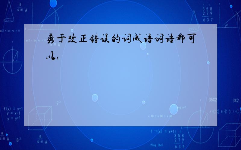 勇于改正错误的词成语词语都可以,