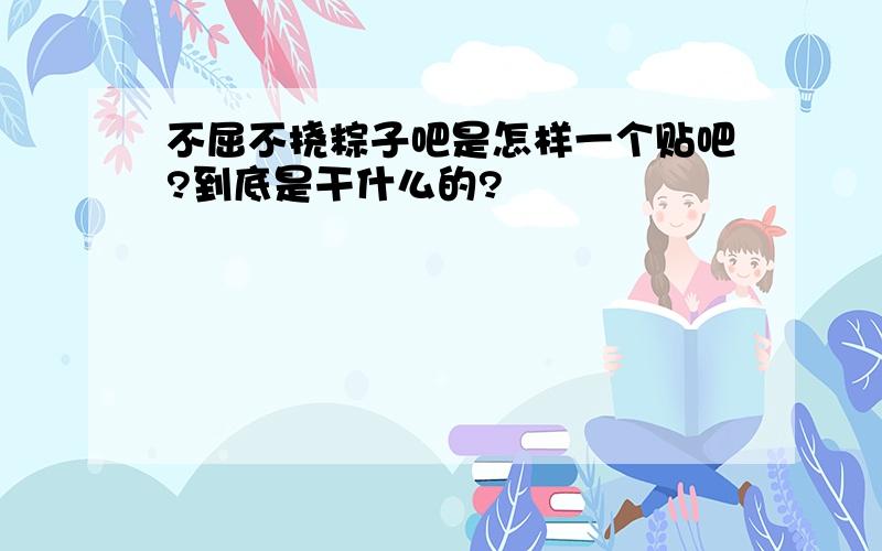 不屈不挠粽子吧是怎样一个贴吧?到底是干什么的?