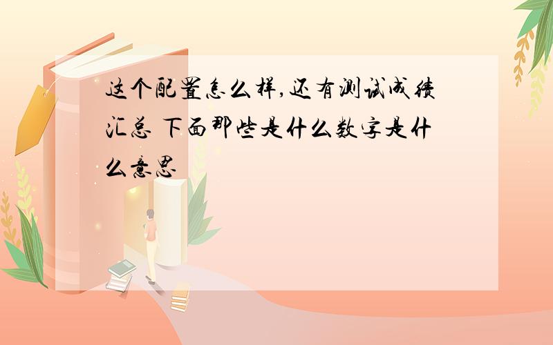 这个配置怎么样,还有测试成绩汇总 下面那些是什么数字是什么意思