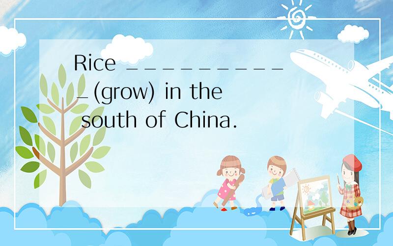 Rice __________(grow) in the south of China.