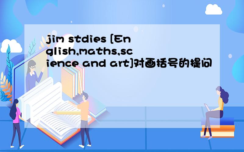 jim stdies [English,maths,science and art]对画括号的提问