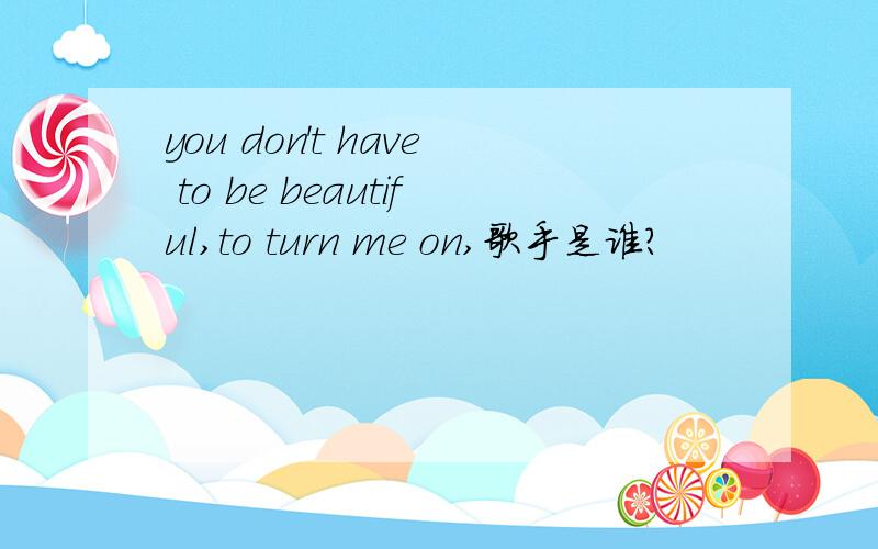 you don't have to be beautiful,to turn me on,歌手是谁?