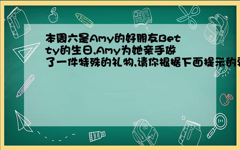 本周六是Amy的好朋友Betty的生日,Amy为她亲手做了一件特殊的礼物,请你根据下面提示的要点,假设你是Amy帮助Am