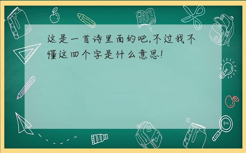 这是一首诗里面的吧,不过我不懂这四个字是什么意思!