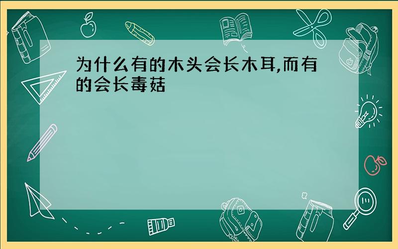 为什么有的木头会长木耳,而有的会长毒菇