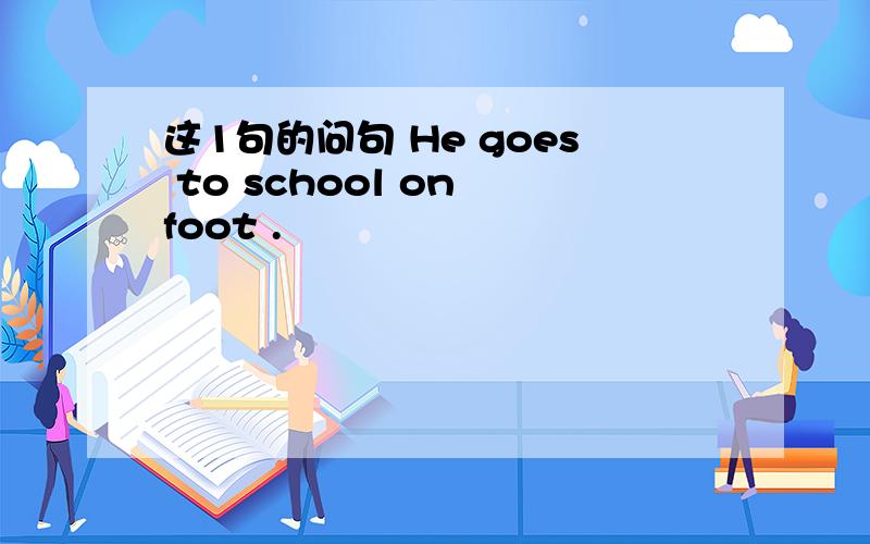 这1句的问句 He goes to school on foot .