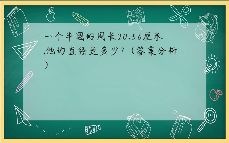 一个半圆的周长20.56厘米,他的直径是多少?（答案分析）