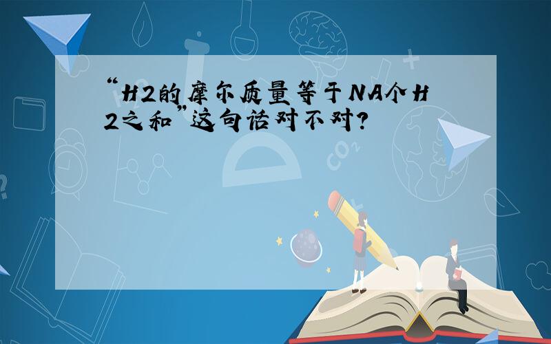 “H2的摩尔质量等于NA个H2之和”这句话对不对?