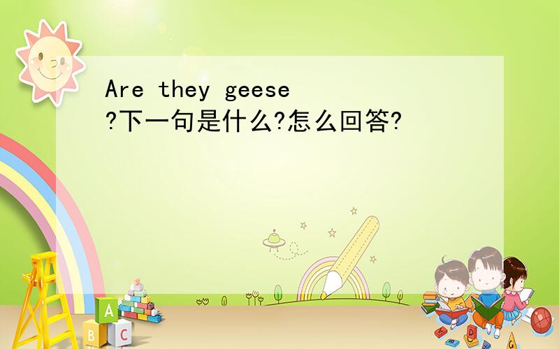 Are they geese?下一句是什么?怎么回答?