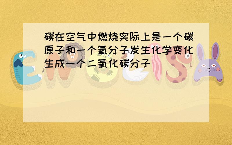 碳在空气中燃烧实际上是一个碳原子和一个氧分子发生化学变化生成一个二氧化碳分子