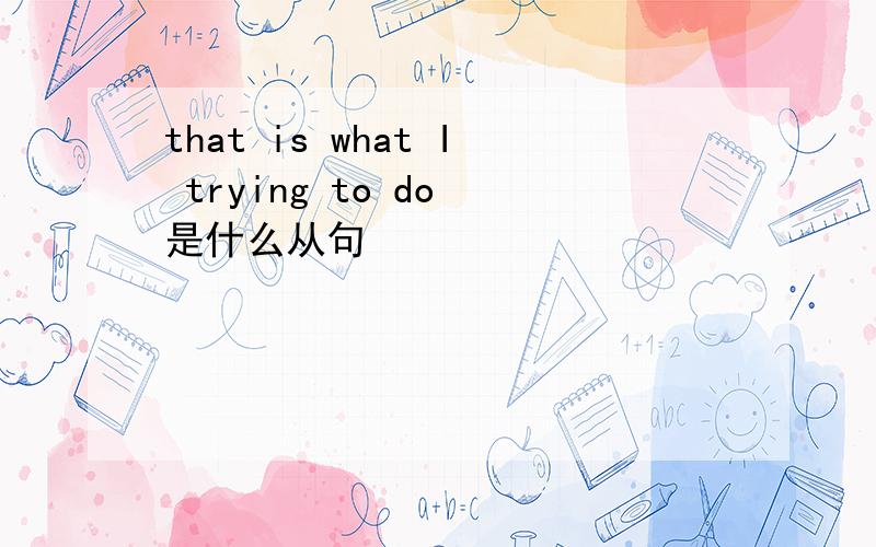 that is what I trying to do 是什么从句