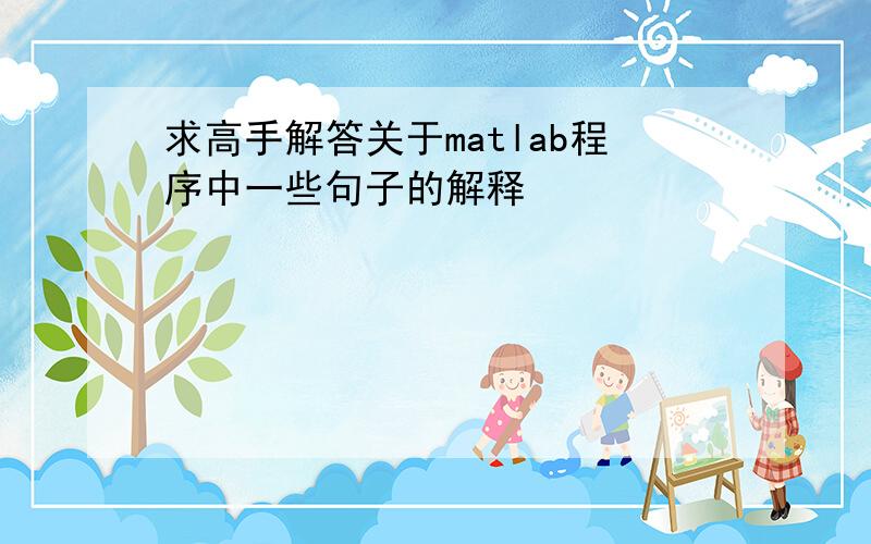 求高手解答关于matlab程序中一些句子的解释