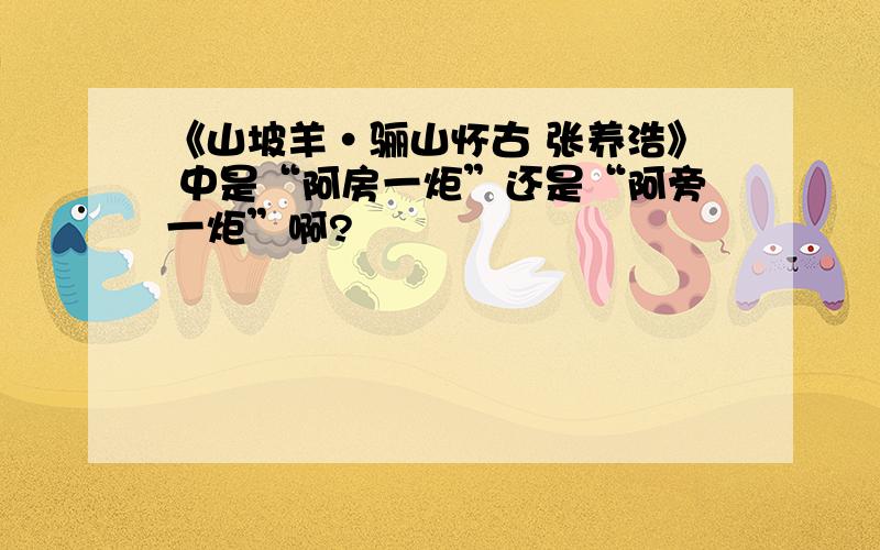 《山坡羊·骊山怀古 张养浩》 中是“阿房一炬”还是“阿旁一炬”啊?