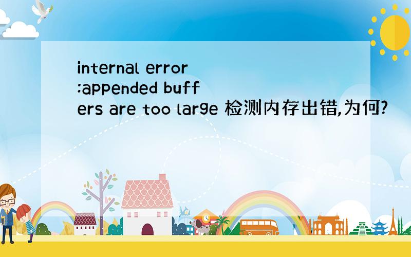 internal error:appended buffers are too large 检测内存出错,为何?