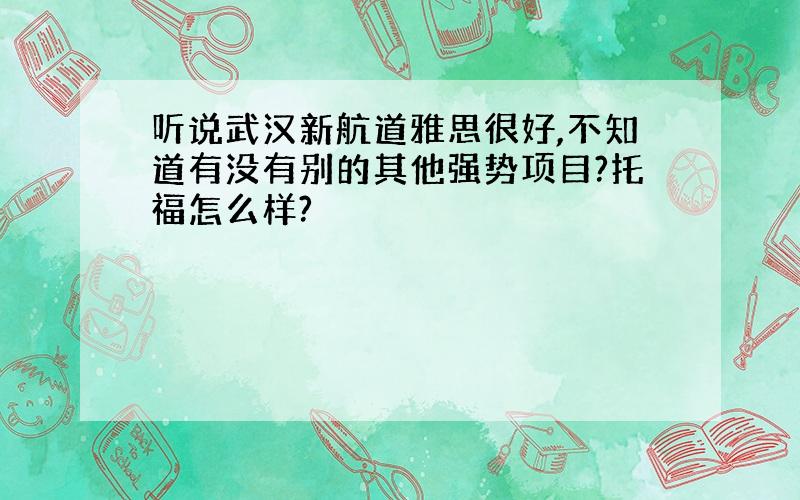 听说武汉新航道雅思很好,不知道有没有别的其他强势项目?托福怎么样?