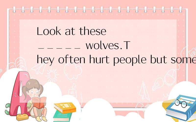 Look at these _____ wolves.They often hurt people but someti