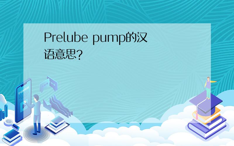 Prelube pump的汉语意思?