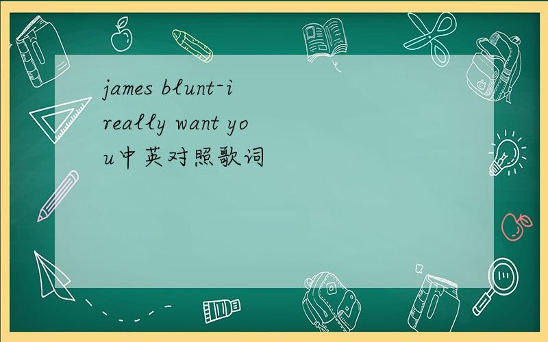 james blunt-i really want you中英对照歌词