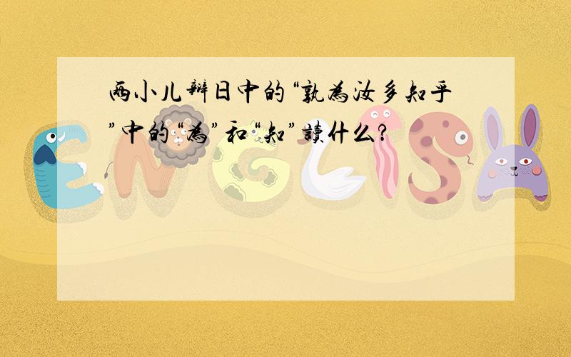 两小儿辩日中的“孰为汝多知乎”中的“为”和“知”读什么?