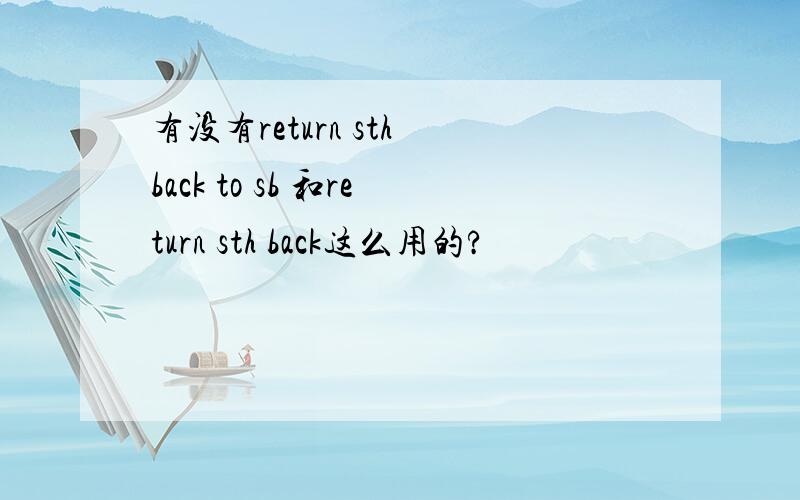 有没有return sth back to sb 和return sth back这么用的?