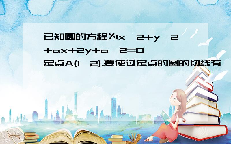 已知圆的方程为x^2+y^2+ax+2y+a^2=0,一定点A(1,2).要使过定点的圆的切线有