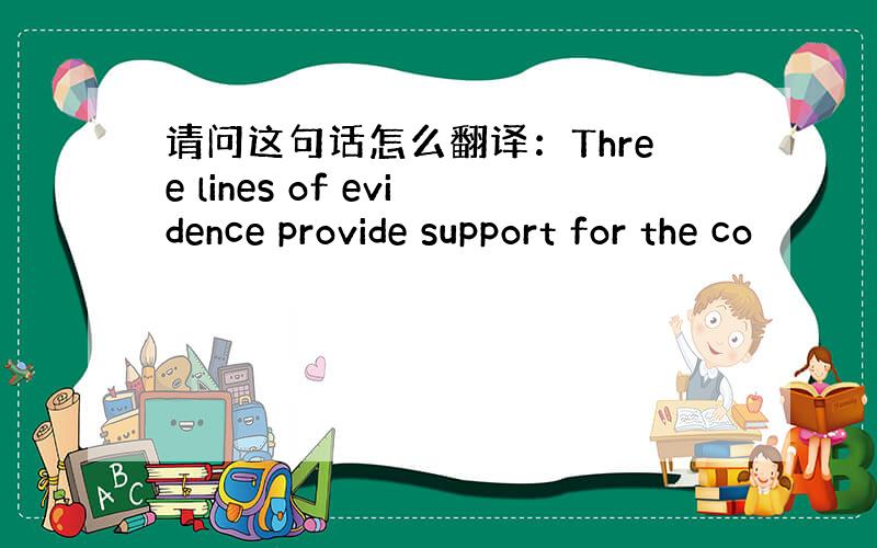 请问这句话怎么翻译：Three lines of evidence provide support for the co