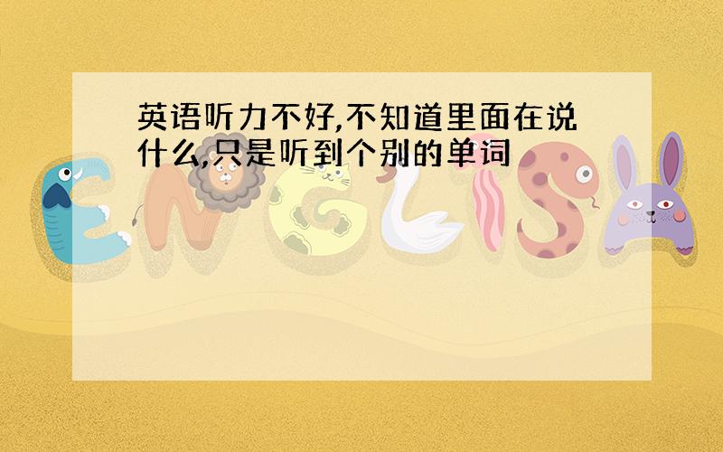 英语听力不好,不知道里面在说什么,只是听到个别的单词