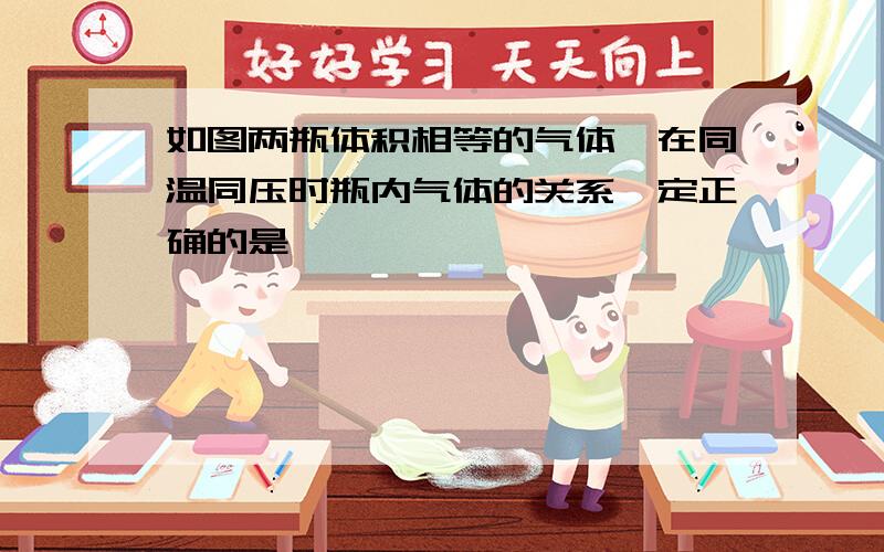 如图两瓶体积相等的气体,在同温同压时瓶内气体的关系一定正确的是