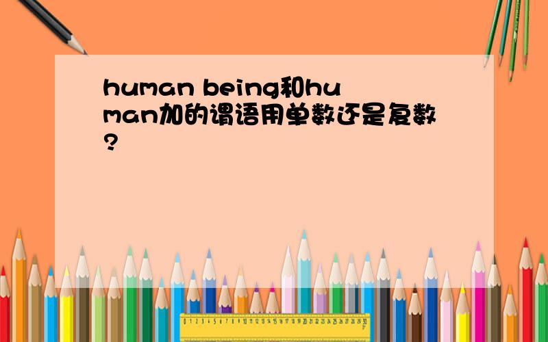 human being和human加的谓语用单数还是复数?