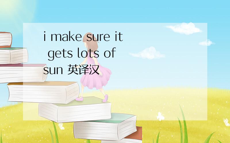 i make sure it gets lots of sun 英译汉