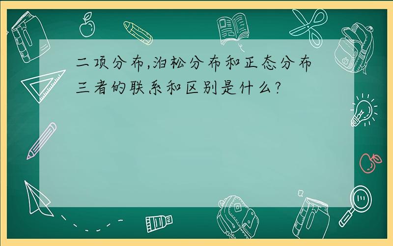 二项分布,泊松分布和正态分布三者的联系和区别是什么?