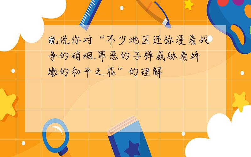 说说你对“不少地区还弥漫着战争的硝烟,罪恶的子弹威胁着娇嫩的和平之花”的理解