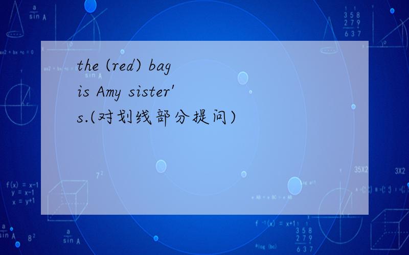 the (red) bag is Amy sister's.(对划线部分提问)