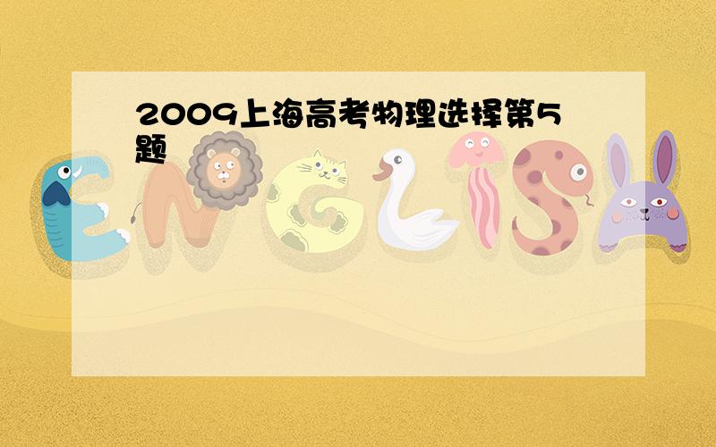 2009上海高考物理选择第5题