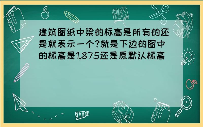 建筑图纸中梁的标高是所有的还是就表示一个?就是下边的图中的标高是1.875还是原默认标高