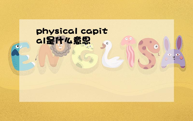 physical capital是什么意思