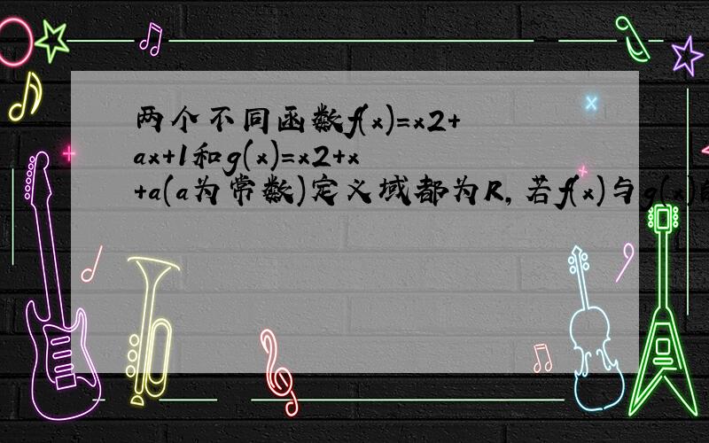 两个不同函数f(x)=x2+ax+1和g(x)=x2+x+a(a为常数)定义域都为R,若f(x)与g(x)的值域相同,则