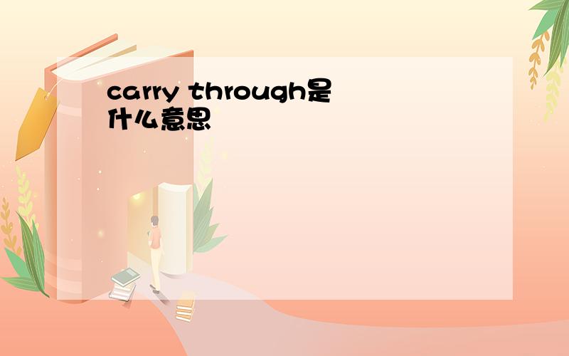 carry through是什么意思