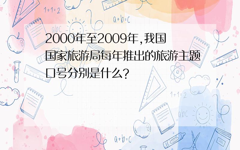 2000年至2009年,我国国家旅游局每年推出的旅游主题口号分别是什么?