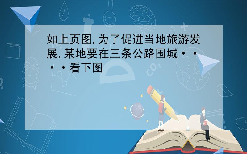 如上页图,为了促进当地旅游发展,某地要在三条公路围城····看下图