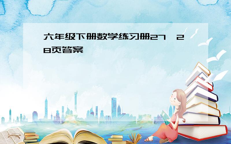 六年级下册数学练习册27,28页答案